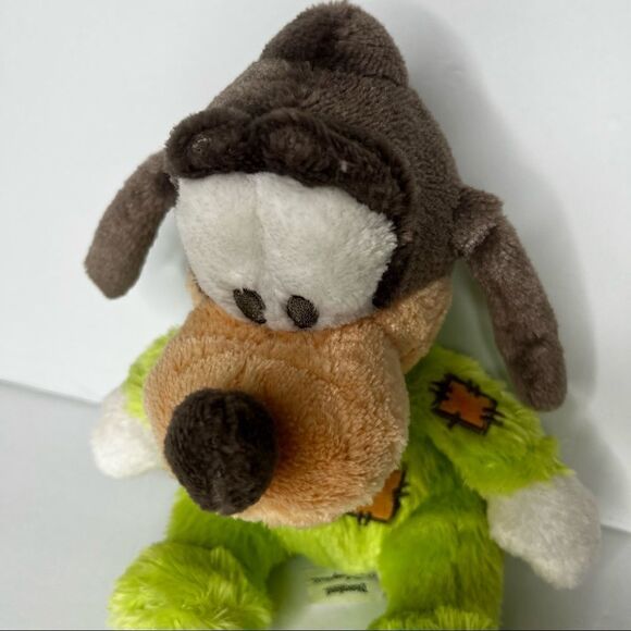 Disneyland Parks BABY GOOFY Soft Plush Stuffed Animal Green Gray Patch Rattle - Picture 2 of 6